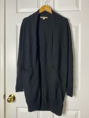 MICHAEL Michael Kors Black Long Open-Front Cardigan with Pockets#8